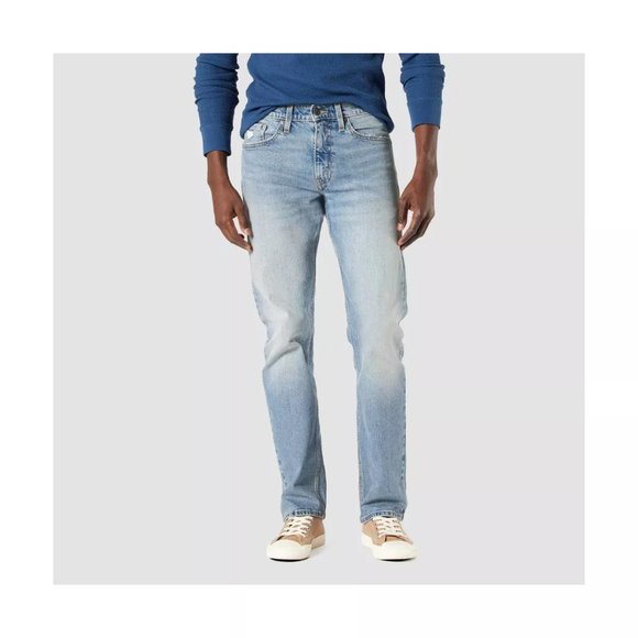 DENIZEN by LEVI'S 232 SLIM STRAIGHT JEANS - LIGHT BLUE distressed 32x30 NEW - Picture 1 of 3